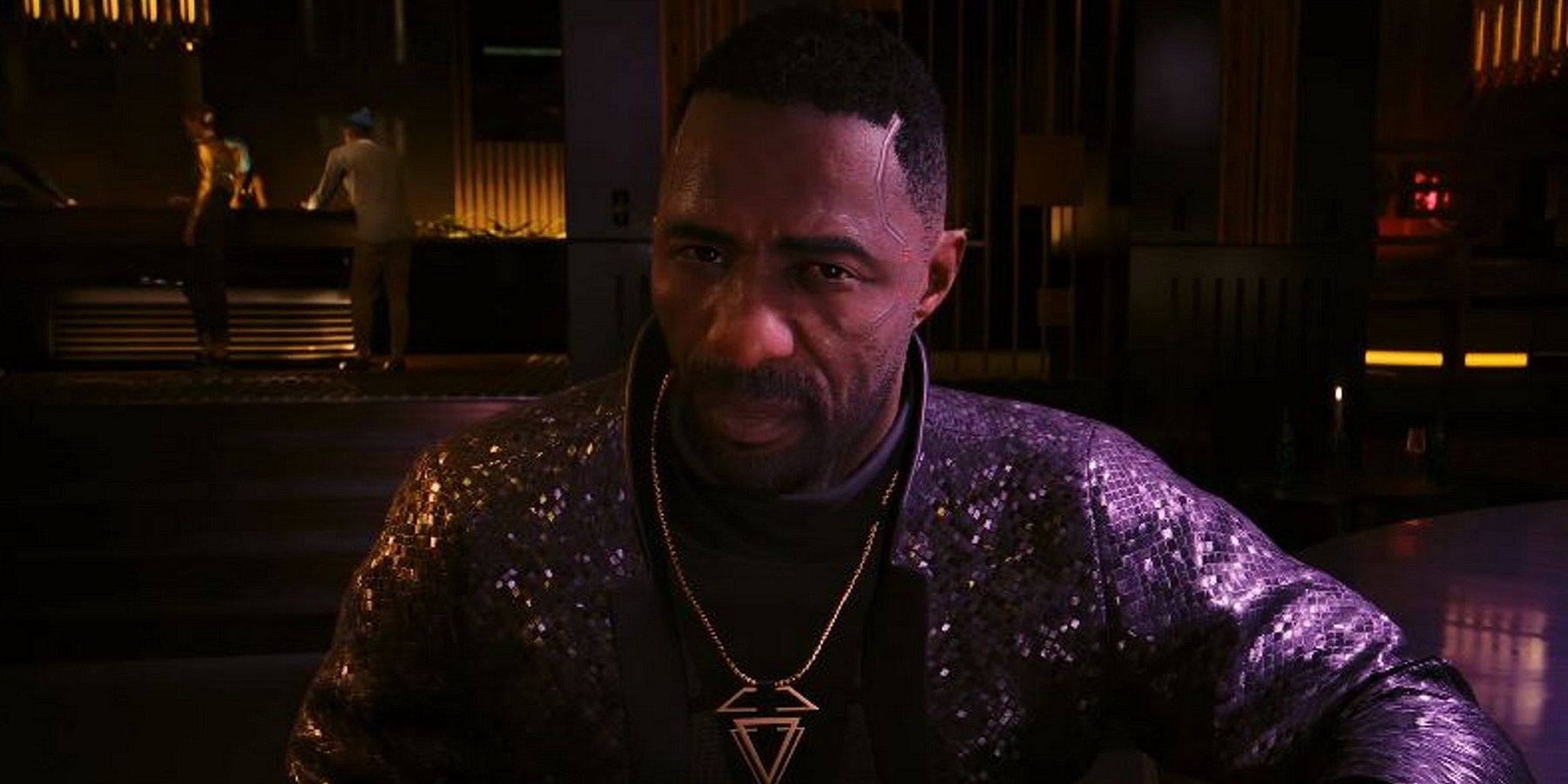 Image from Cyberpunk 2077: Phantom Libery showing Idris Elba's character.