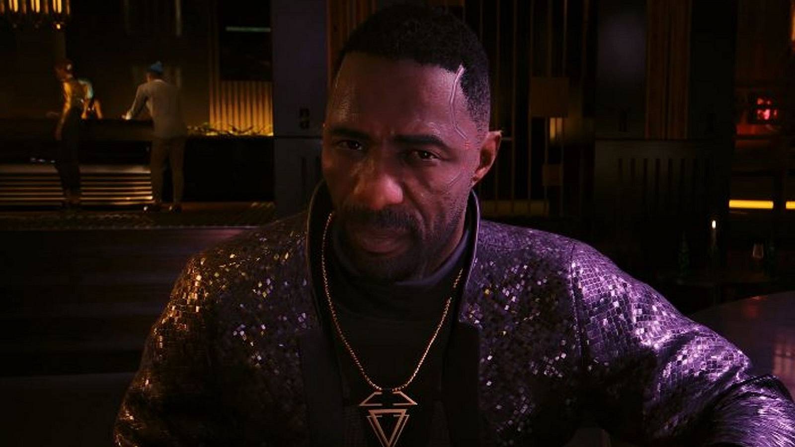 Image from Cyberpunk 2077: Phantom Libery showing Idris Elba's character.