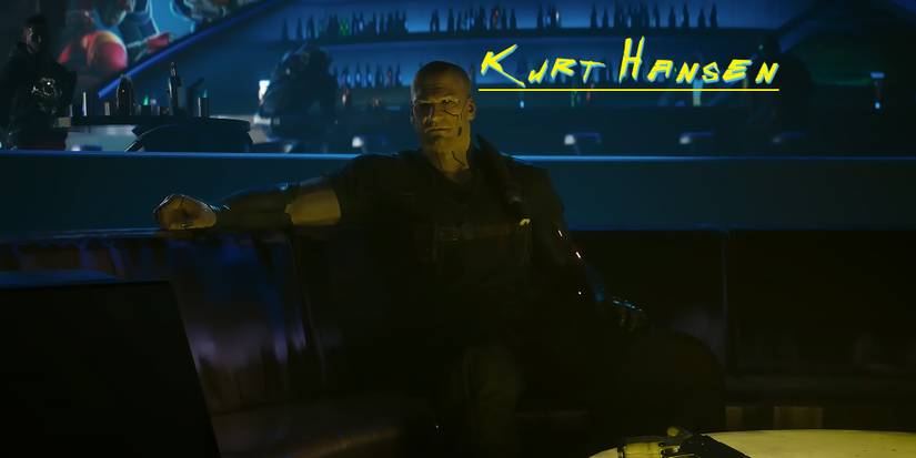 Cyberpunk 2077 Phantom Liberty Kurt Hansen sitting in a bar
