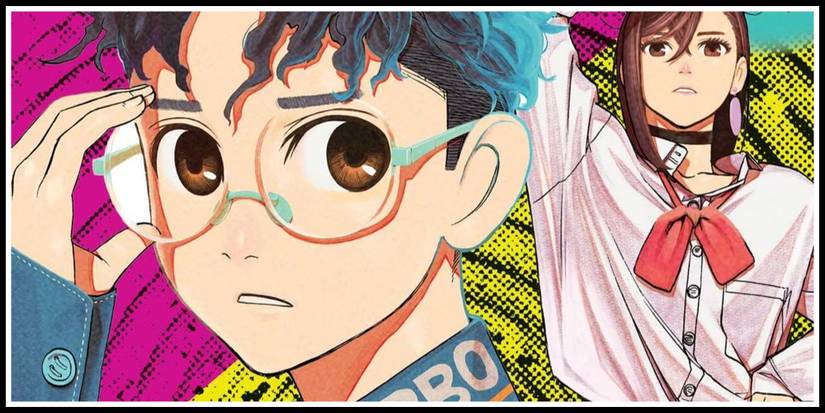 Dandadan Viz Media Promotional Art Spread Showing Two of the four Main Characters