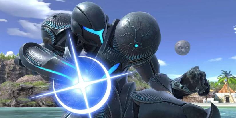 Dark Samus preparing her Charge Shot