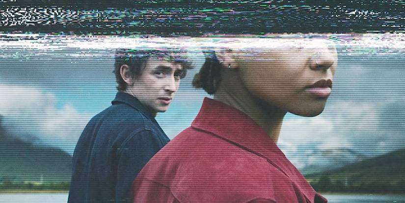 Davis and Pia on the poster for Black Mirror Loch Henry