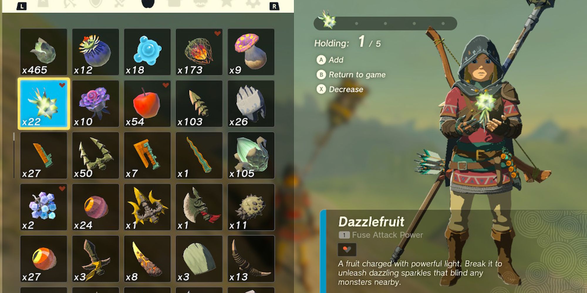 Link holding Dazzlefruit