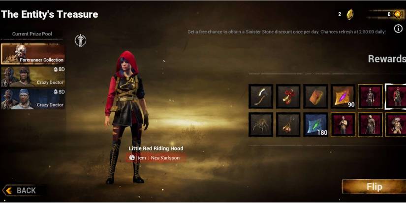 One of the Entity's rotating treasures, Nea's Little Red Riding Hood skin