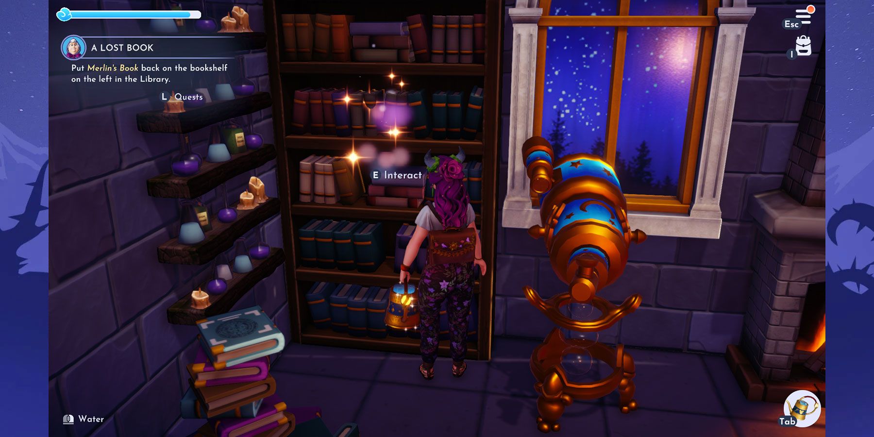 A Lost Book quest for The Fairy Godmother in Disney Dreamlight Valley.