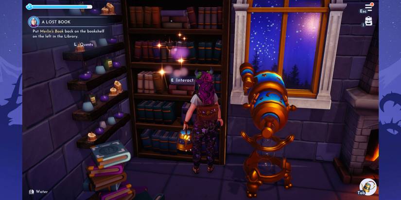 A Lost Book quest for The Fairy Godmother in Disney Dreamlight Valley.