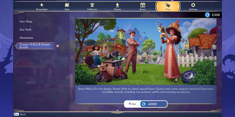 Wall-E Dream Bundle in Disney Dreamlight Valley.