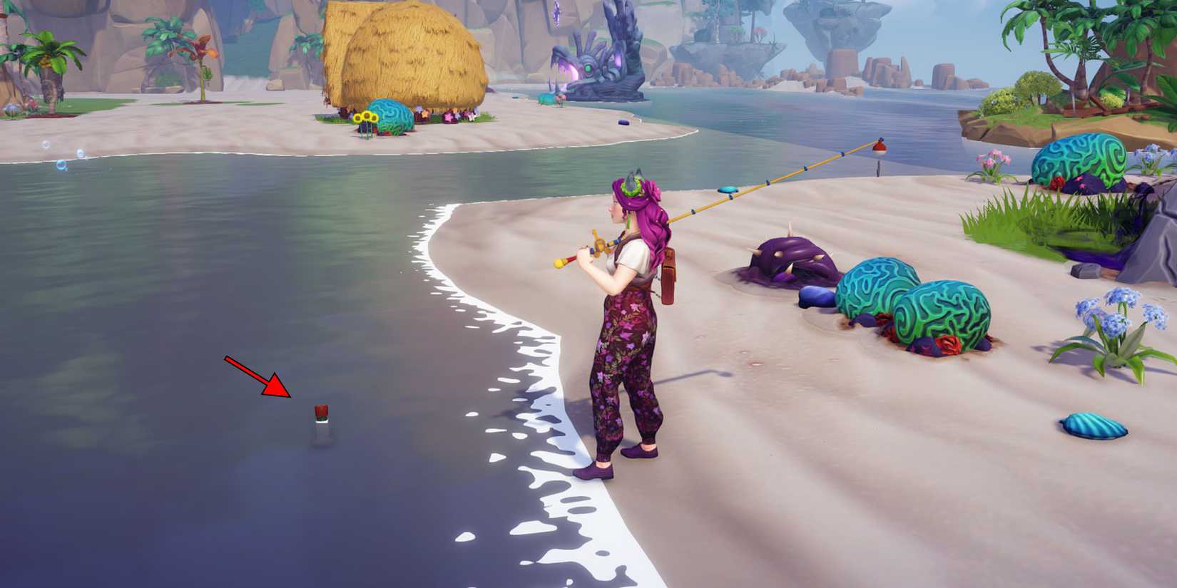 Emerald Bottle location for secret Green Potato quest in Disney Dreamlight Valley.