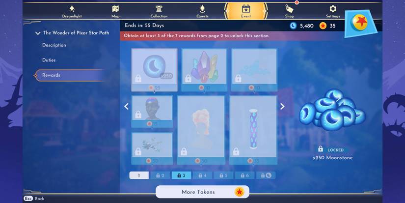 The Wonder of Pixar Star Path rewards in Disney Dreamlight Valley.