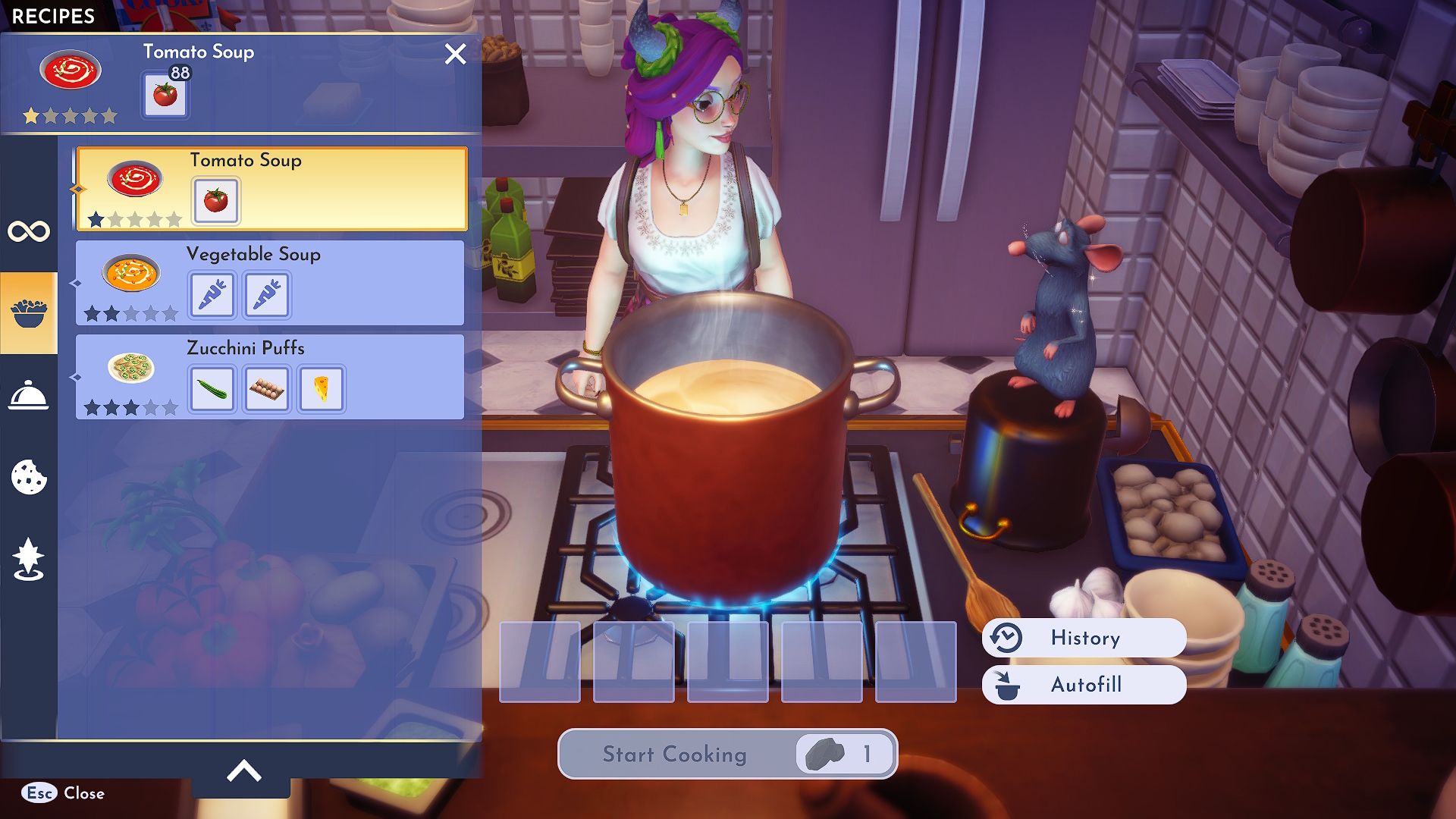 Tomato Soup recipe in Disney Dreamlight Valley.