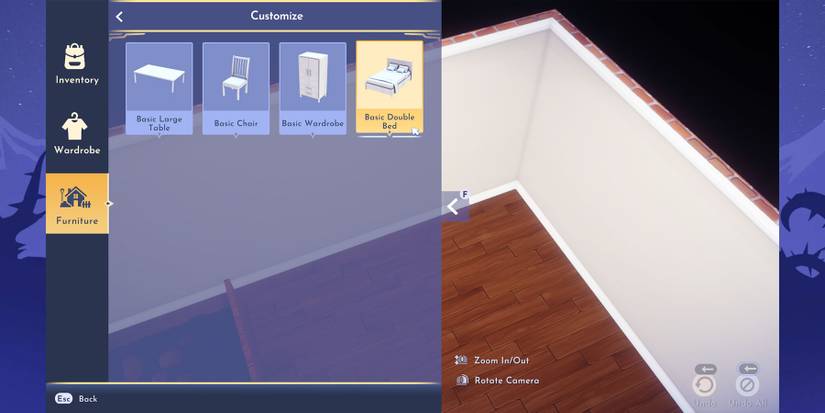 Touch of Magic tool on furniture in Disney Dreamlight Valley.