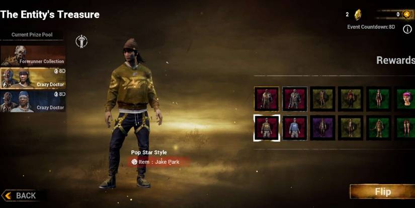 Jake Parker in the entity's treasure screen, wearing his casual pop star style outfit. 