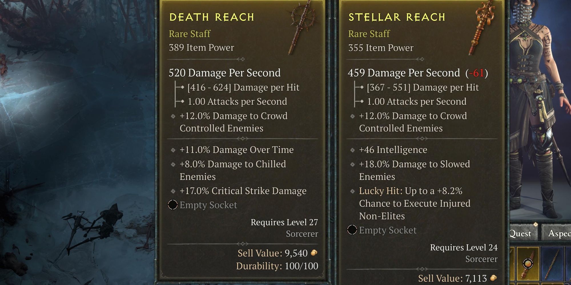 The Death Reach staff in Diablo 4