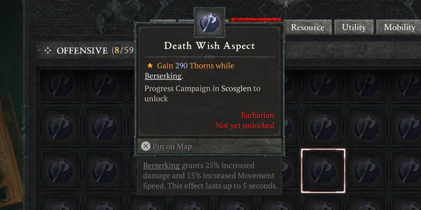 The Death Wish Aspect in Diablo 4