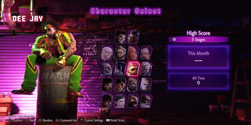 Dee Jay in the character roster in Street Fighter 6