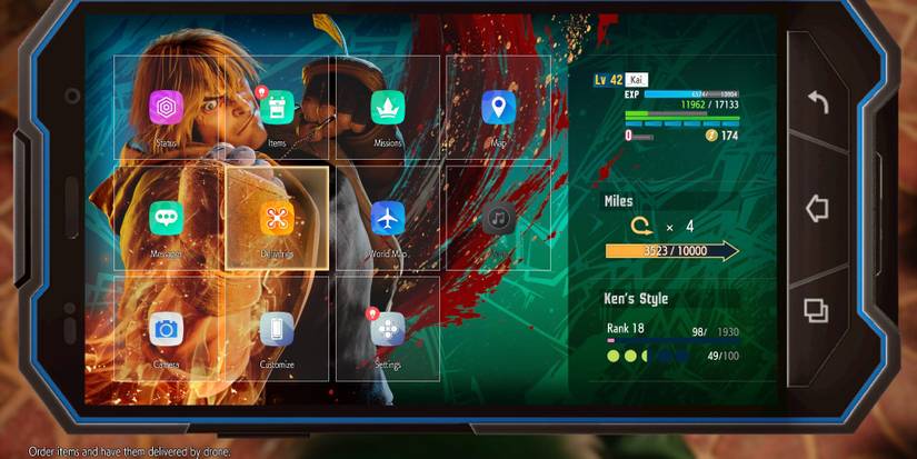 the delivery app on character's phone