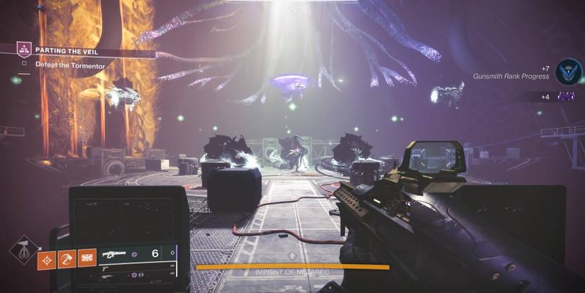 destiny 2 guardian with a taipan linear fusion rifle against imprint of nezarec