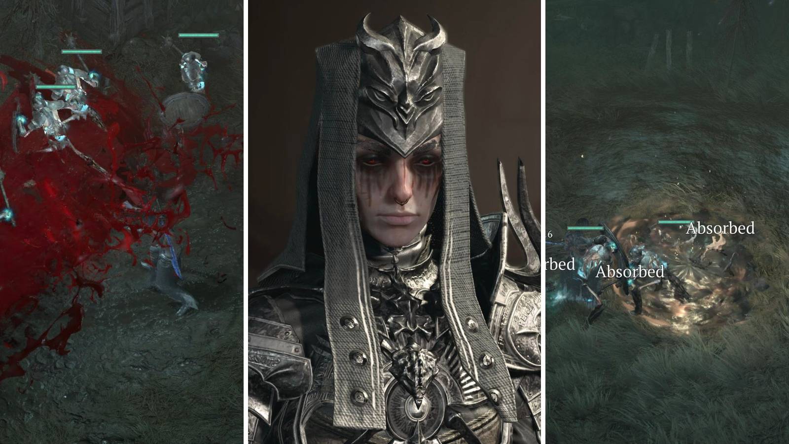 A grid showing a Necromancer and their AOE skills in Diablo 4