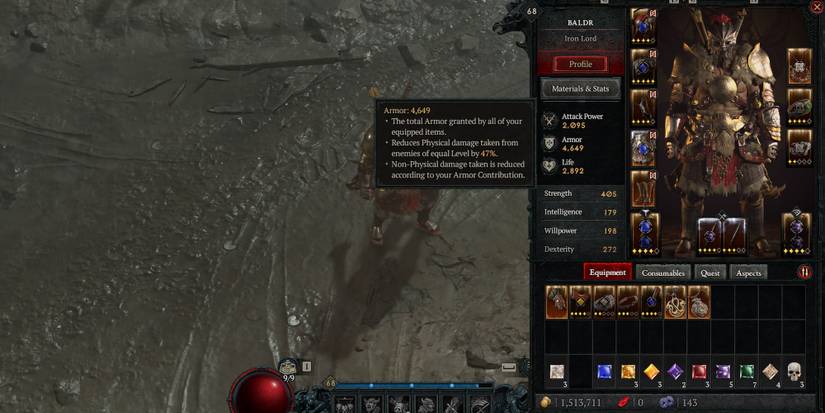 Armor tooltip shown in Diablo 4