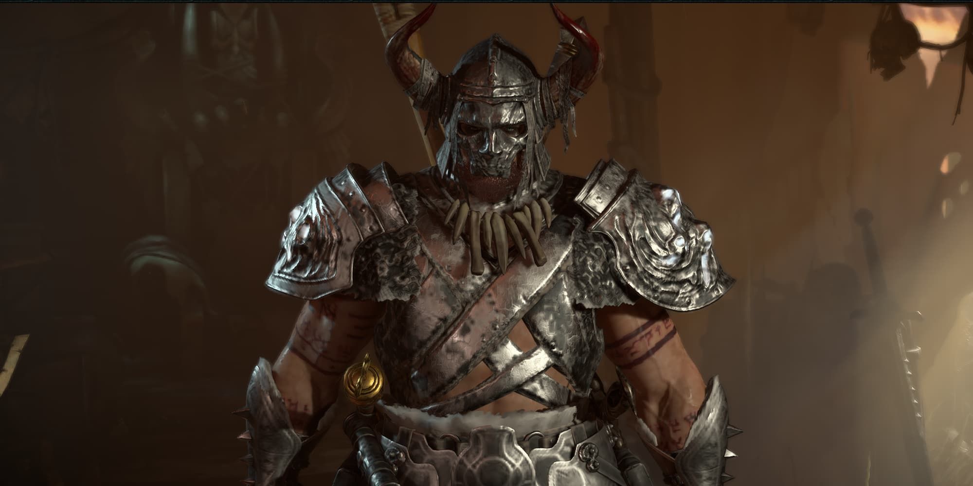 An armored Barbarian in Diablo 4