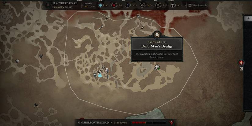 Dead Man's Dredge dungeon location in Diablo 4