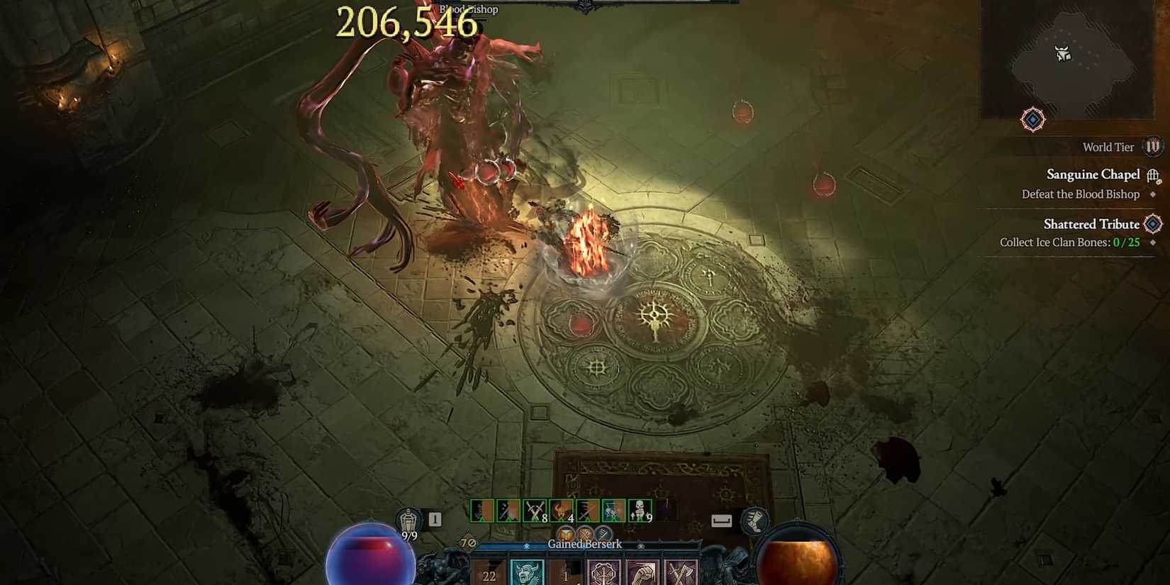 Death Blow damage against a boss in Diablo 4