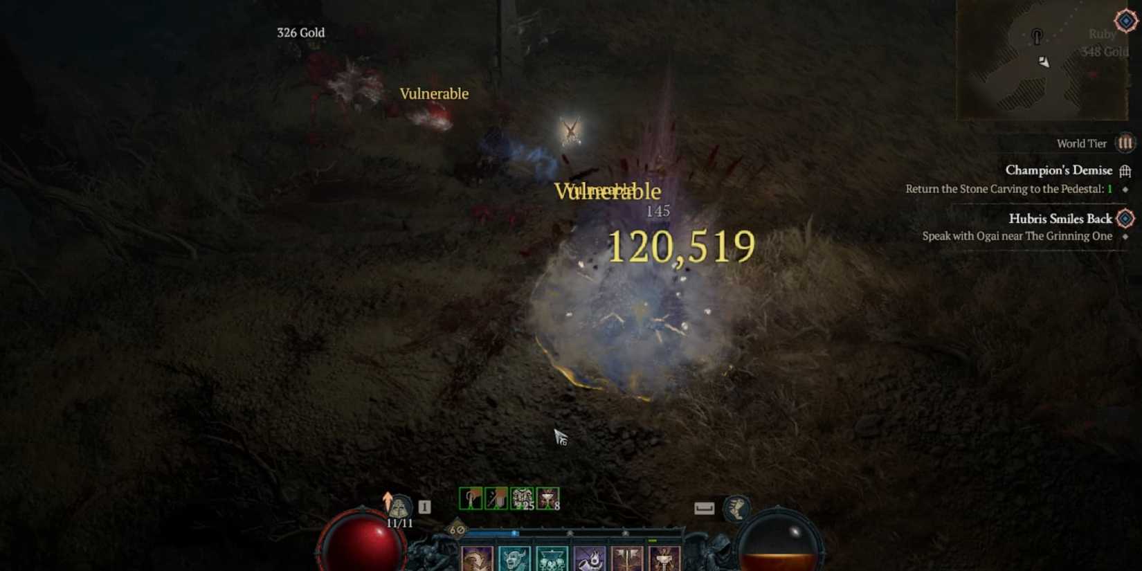 Level 60 Hammer of the Ancients hit in Diablo 4