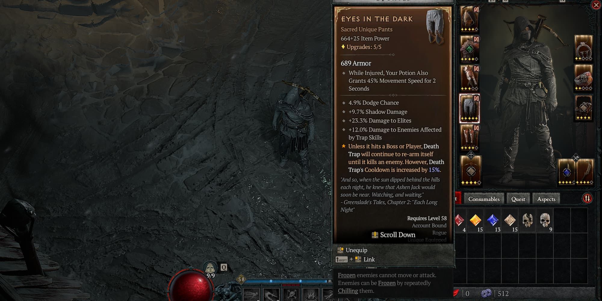 Diablo 4 Eyes in the Dark Unique Rogue armor