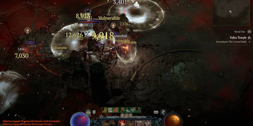 Fighting in the Fallen Temple in Diablo 4