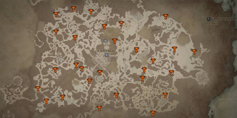 Diablo 4 Fractured Peaks Map Altars of Lilith Complete 28