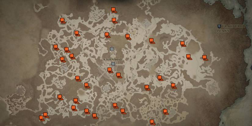Diablo 4 Fractured Peaks Map Cellar Locations