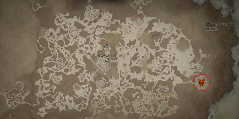 Diablo 4 Fractured Peaks Map World Boss Location