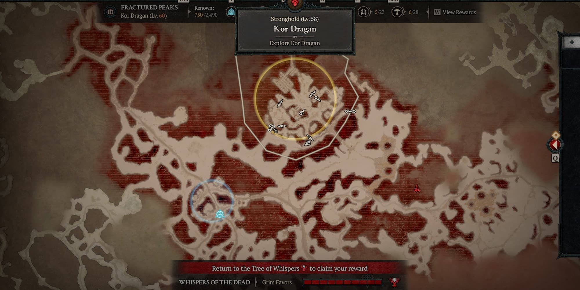Kor Dragan Stronghold location in Diablo 4