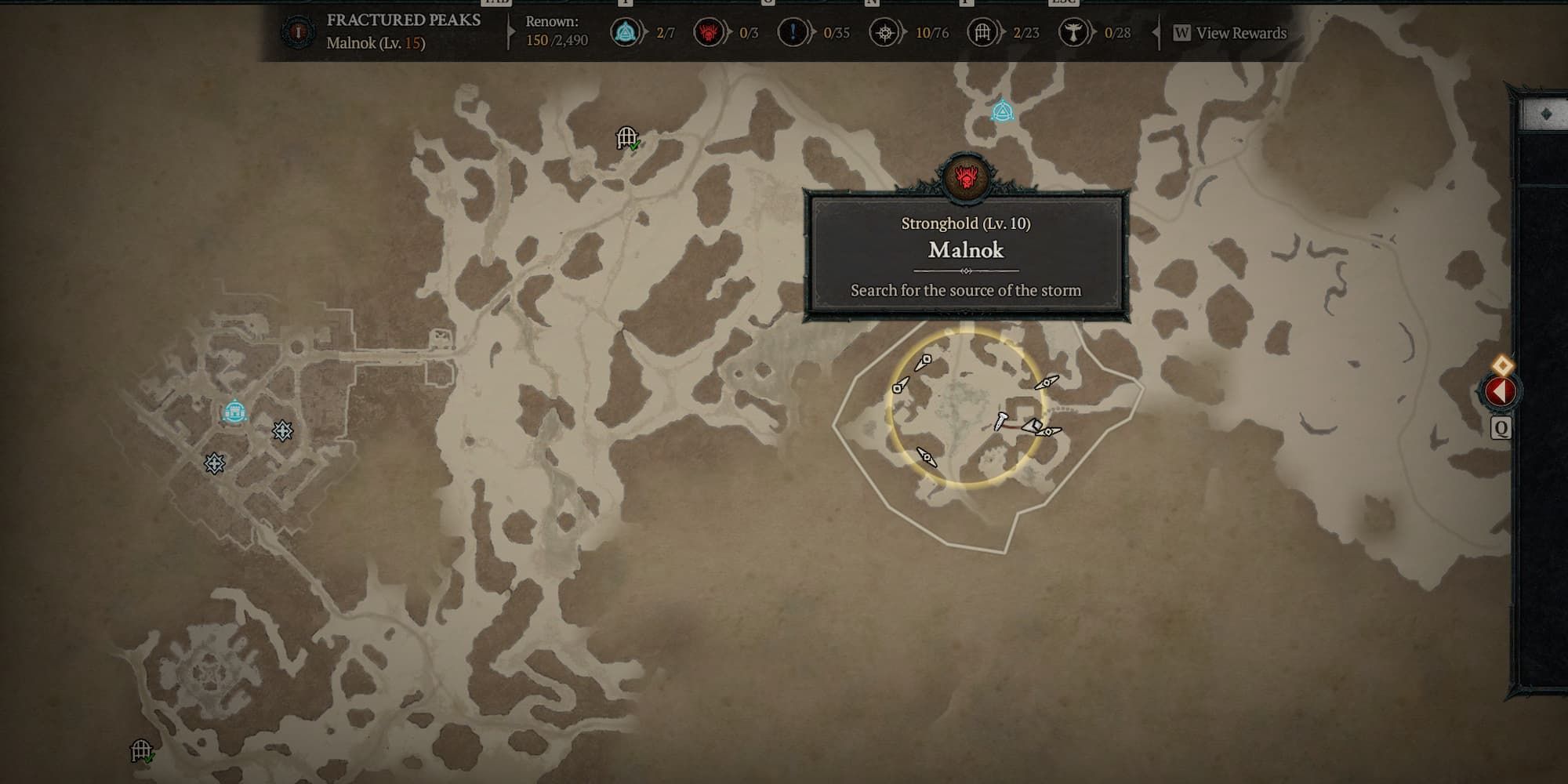 Malnok Stronghold location in Diablo 4 