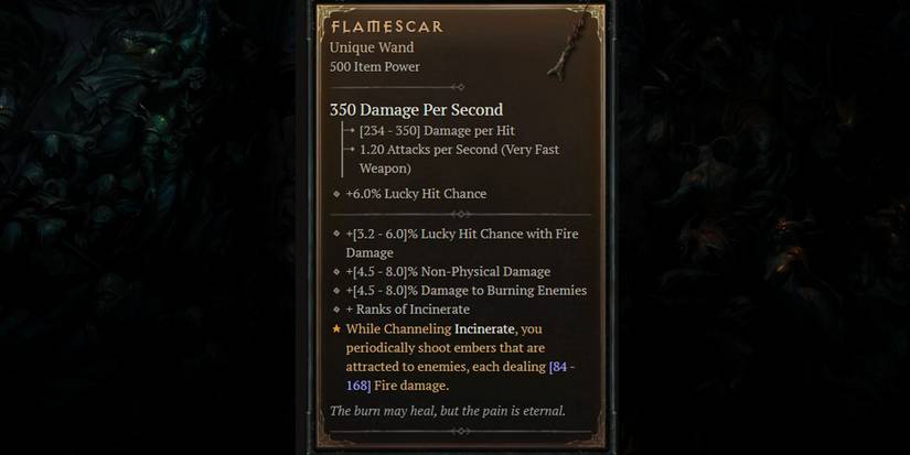 Diablo 4 Ranged Weapons Flamescar