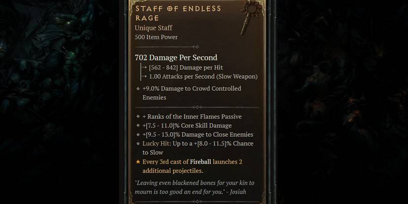 Diablo 4 Ranged Weapons Staff Of Endless Rage