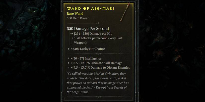 Diablo 4 Ranged Weapons Wand of Abe Mari