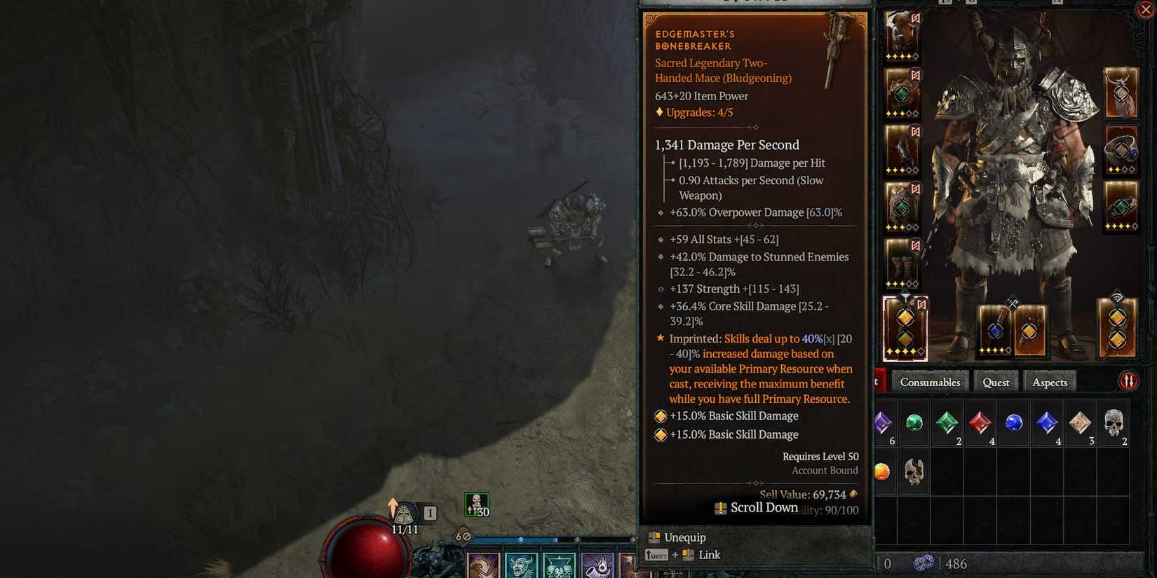 Barbarian gear in Diablo 4