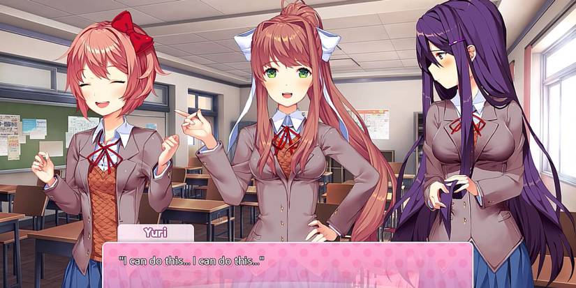 Doki Doki Literature Club! Sayori, Monika, and Yuri