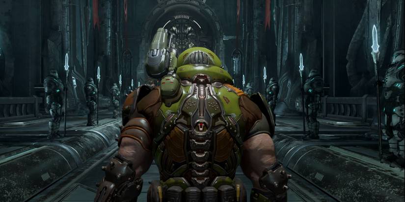 Doom Slayer walking in a throne room-1