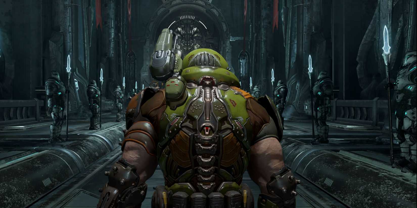 Doom Slayer walking in a throne room-1