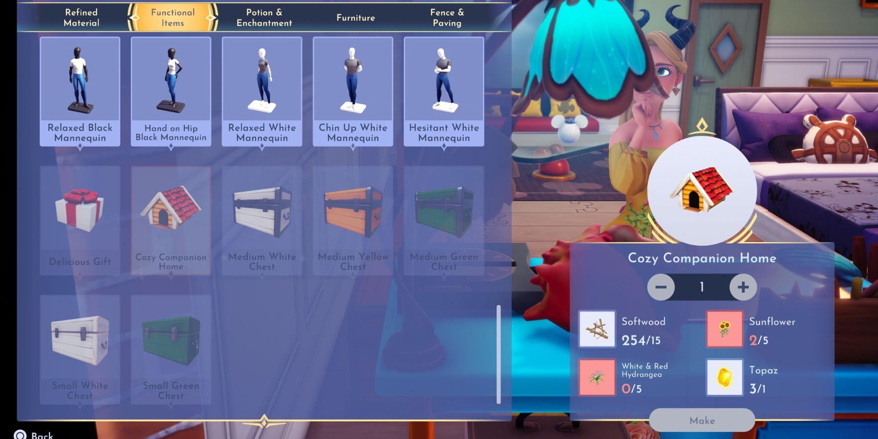 Disney Dreamlight Valley How To Craft And Use Cozy Companion Home