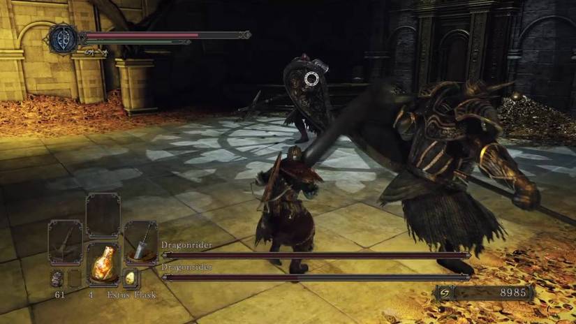 A player fighting the Twin Dragonriders