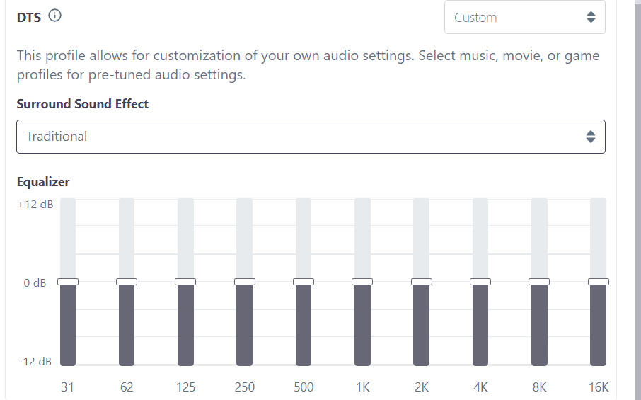 DTS custom profiles