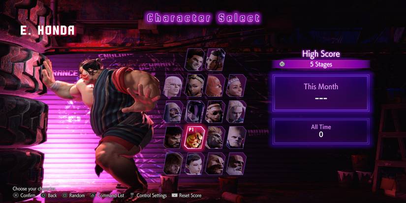 E. Honda in the character roster in Street Fighter 6