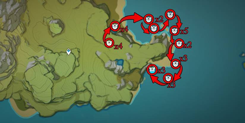 east of qiongji estuary statue of the seven slime location in genshin impact