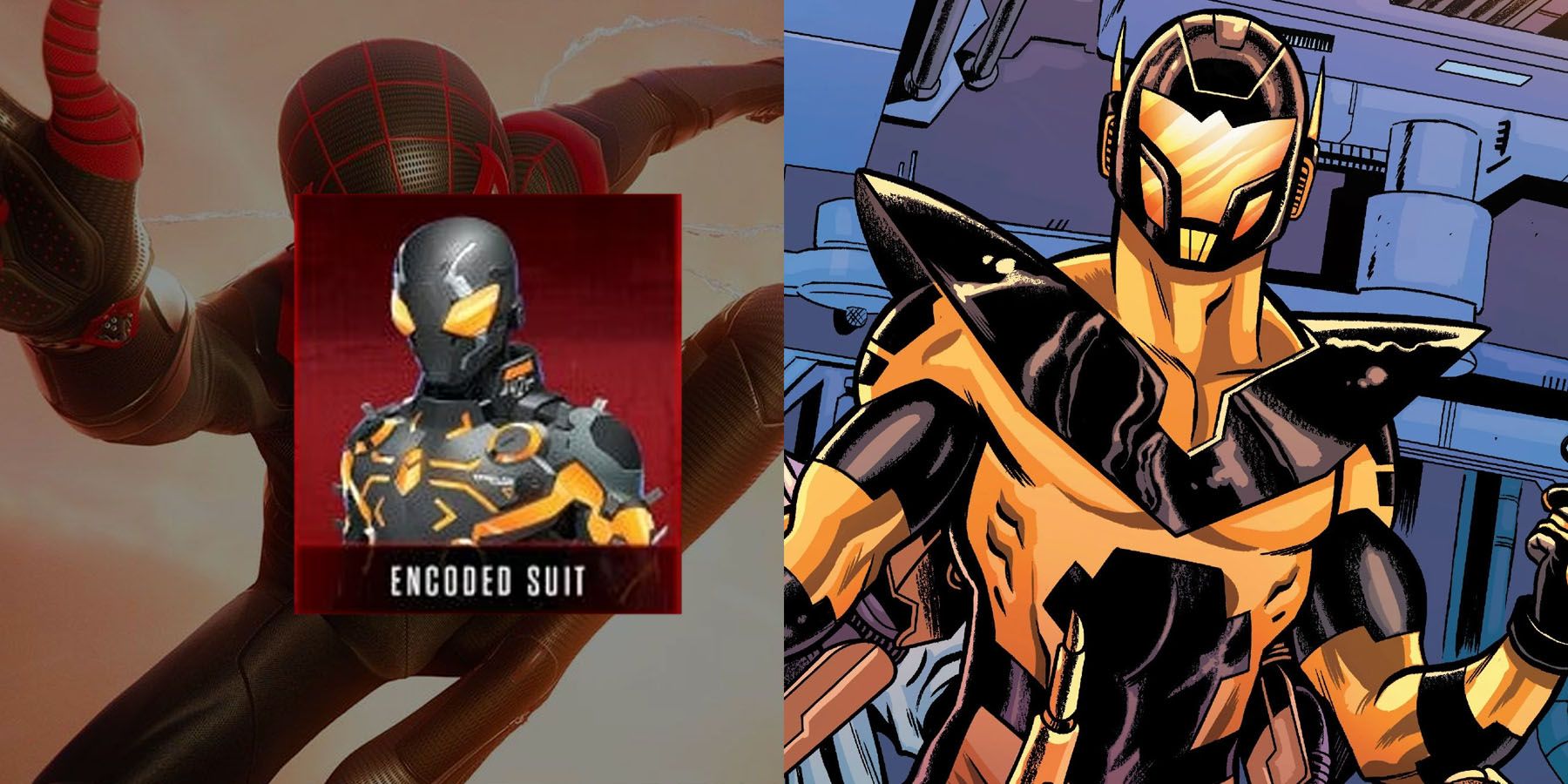 The spider-man mark 2 suit but the gold on the suit is replaced