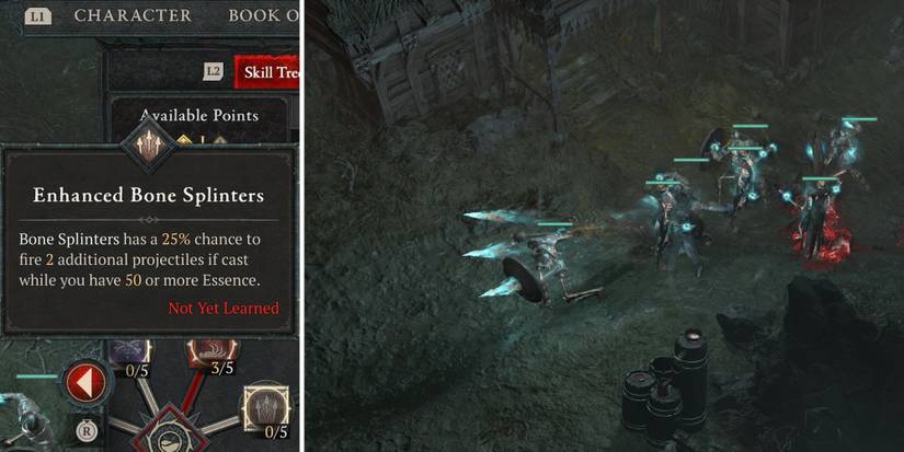 The Enhanced Bone Splinters skill in Diablo 4