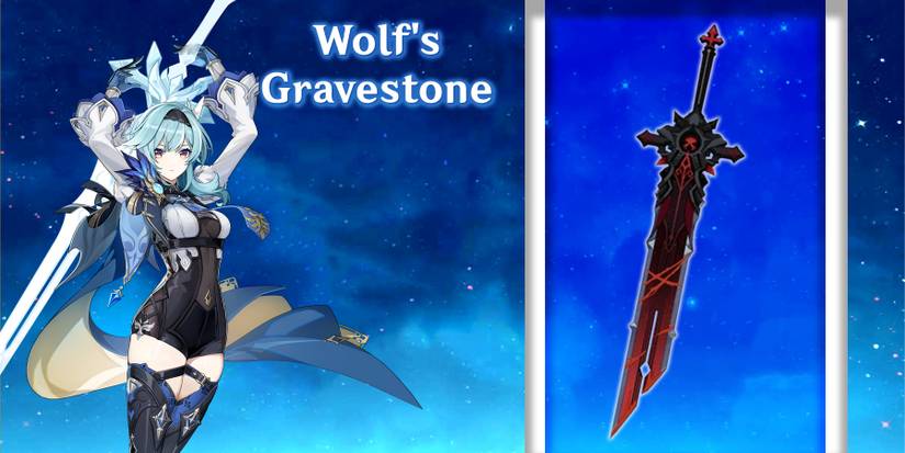 eula holding wolf gravestone in genshin impact