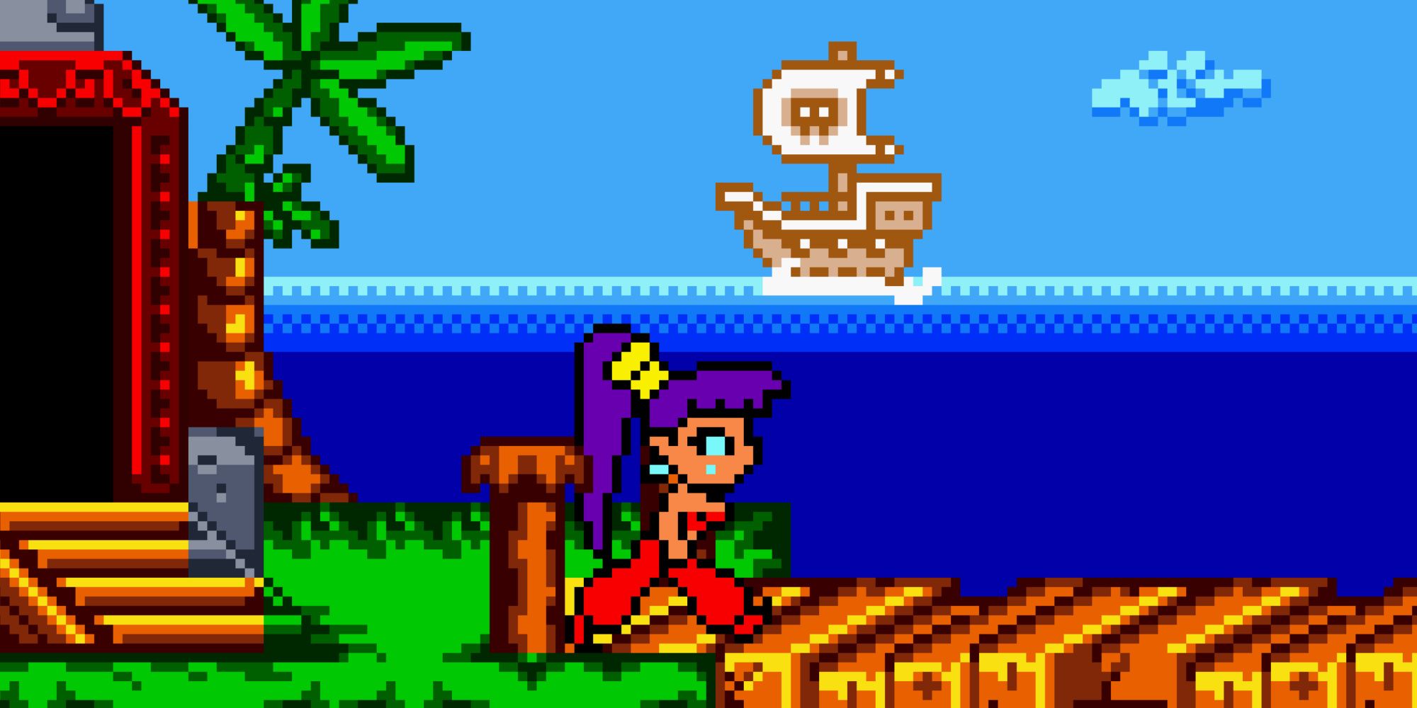 Exploring a level in Shantae